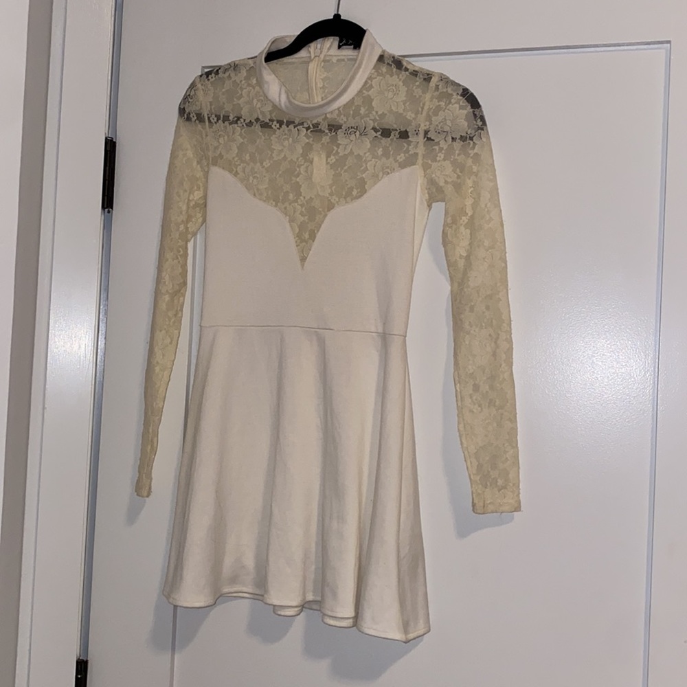 For love and lemons white cut out lace dress